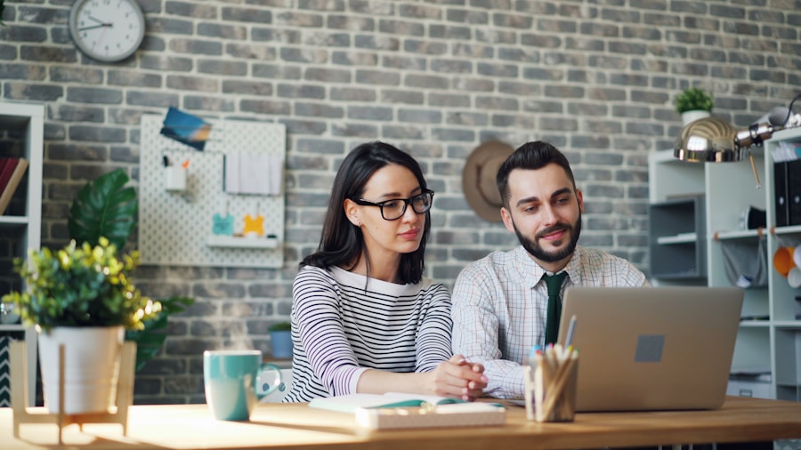 Young couple planning their financial future together